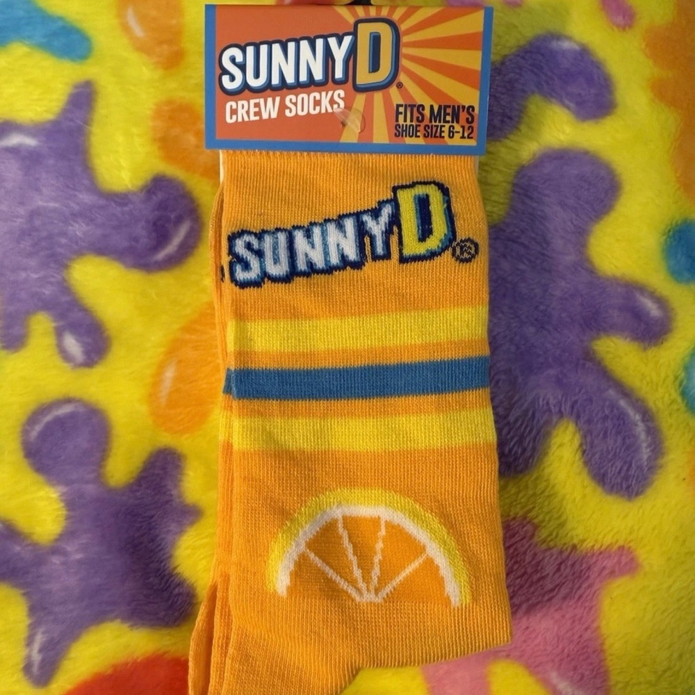 NWT SUNNY D CREW SOCKS MENS SIZE 6-12
